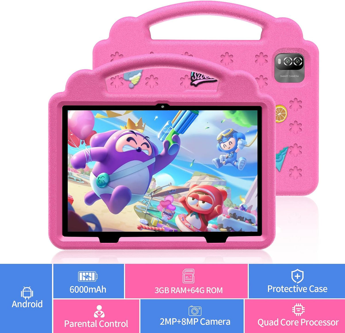 Pipsypad specs: 6000mAh, 3GB RAM, 64GB ROM, 2MP and 8MP cameras